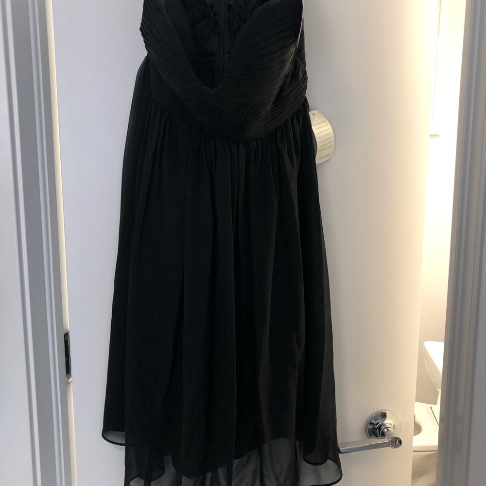 NWT Donna Morgan Black Strapless Chiffon Dress - Picture 2 of 6